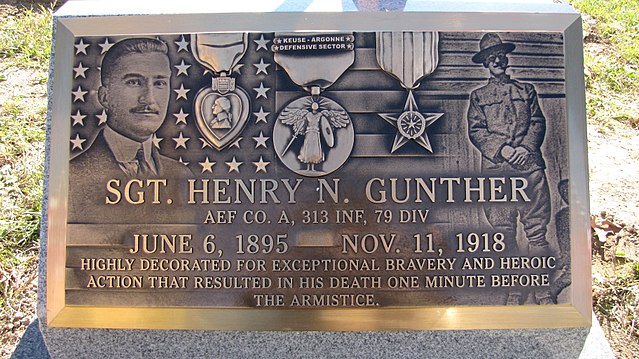 Top view of Henry Gunther's gravesite