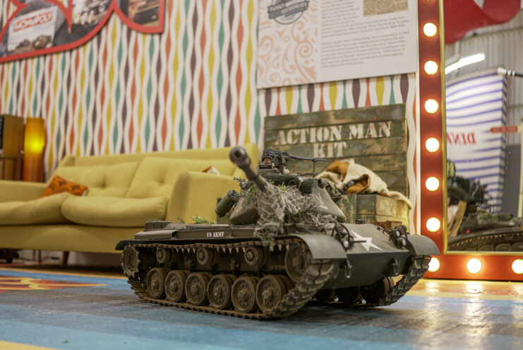 1/6-scale model of an M47 Patton in a room