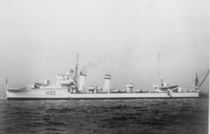 HMS Glowworm (H92) at sea