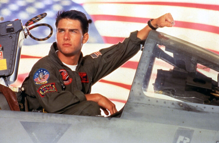 Tom Cruise as Pete "Maverick" Mitchell in 'Top Gun'