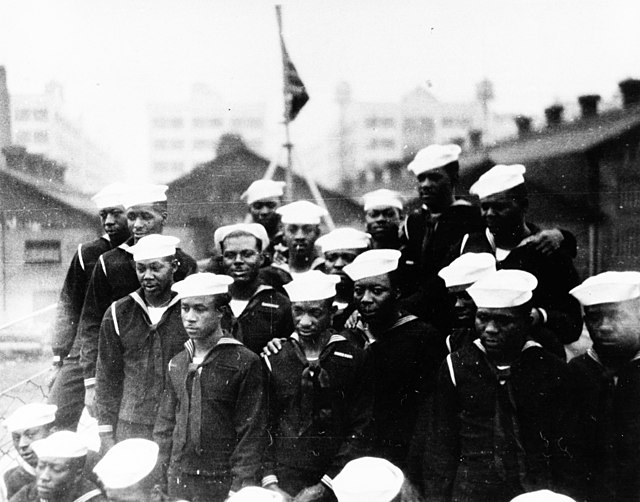 Group of US Navy sailors standing together