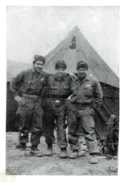 Fred B. McGee standing with Sonny B. Simpson and Graceon White