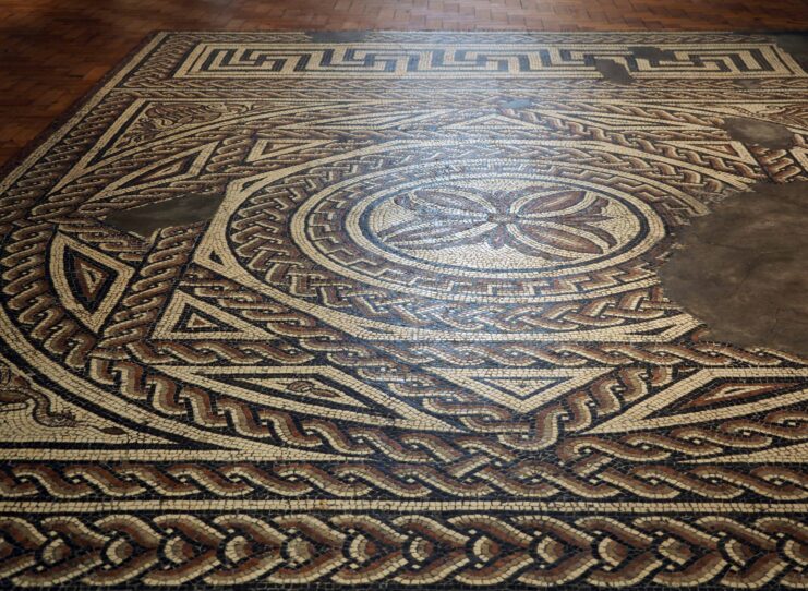 Close-up of a Roman-era mosaic floor