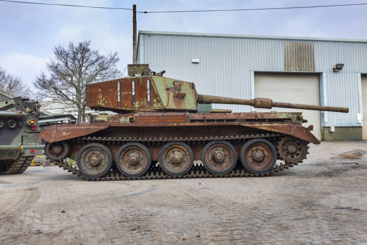 Charioteer parked outside a building